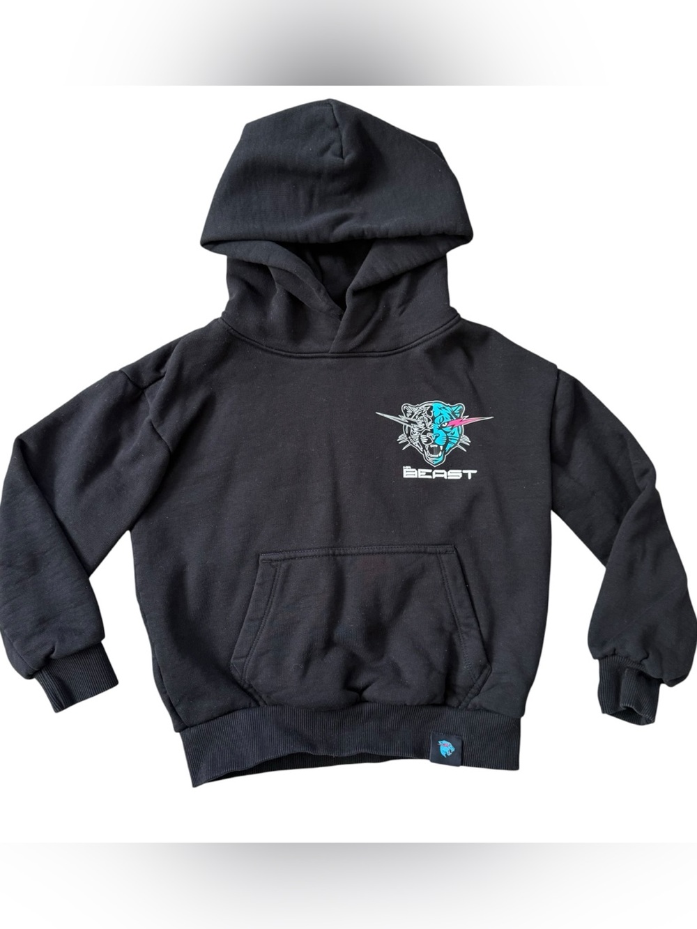 Mr. Beast Black Hoodie with Two-Tone Beast Graphic